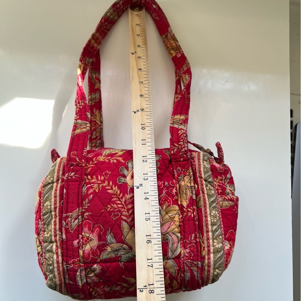 Quilted Shoulder Bag Mini Floral Raspberry Red Cottage Y2K - Picture 10 of 11